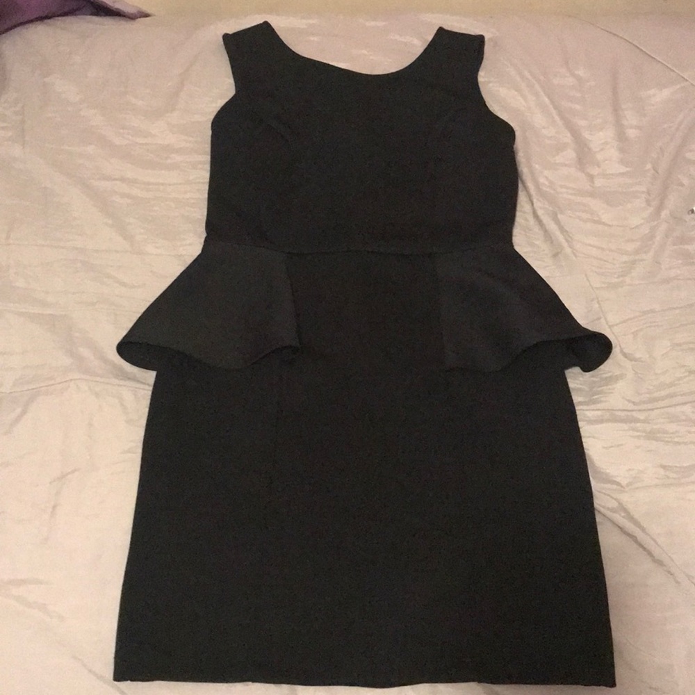 Black peplum dress